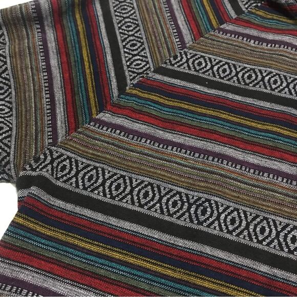 Beautiful Giant Colorful Striped Southwestern Western Pullover Hoodie Medium - Picture 2 of 3